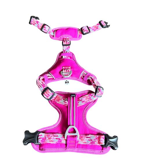 HEAD Quick Dry Dog Harness Pink Medium Reflective Padded Comfort Pet Vest hiking - Picture 1 of 9
